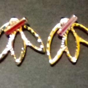 Hammered jacket earrings